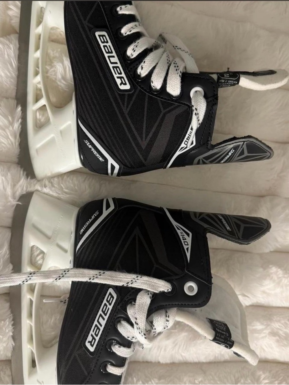 Bauer Kids Black and White Hockey Skates